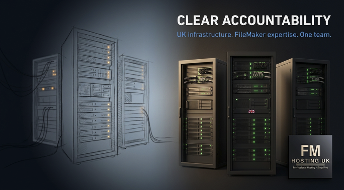 Clear accountability — UK infrastructure, FileMaker expertise, one team